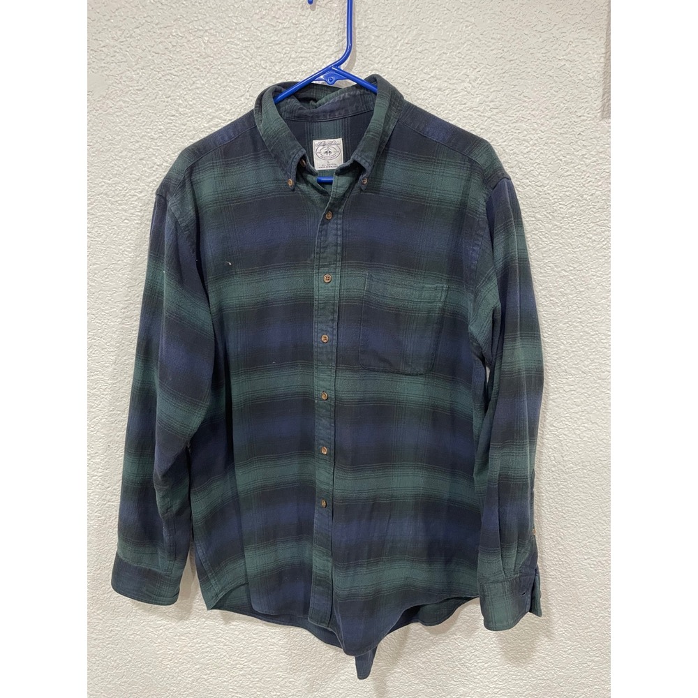 Men's Brooks Brothers Sport Shirt Plaid Flannel Sport Shirt L Green Blue
